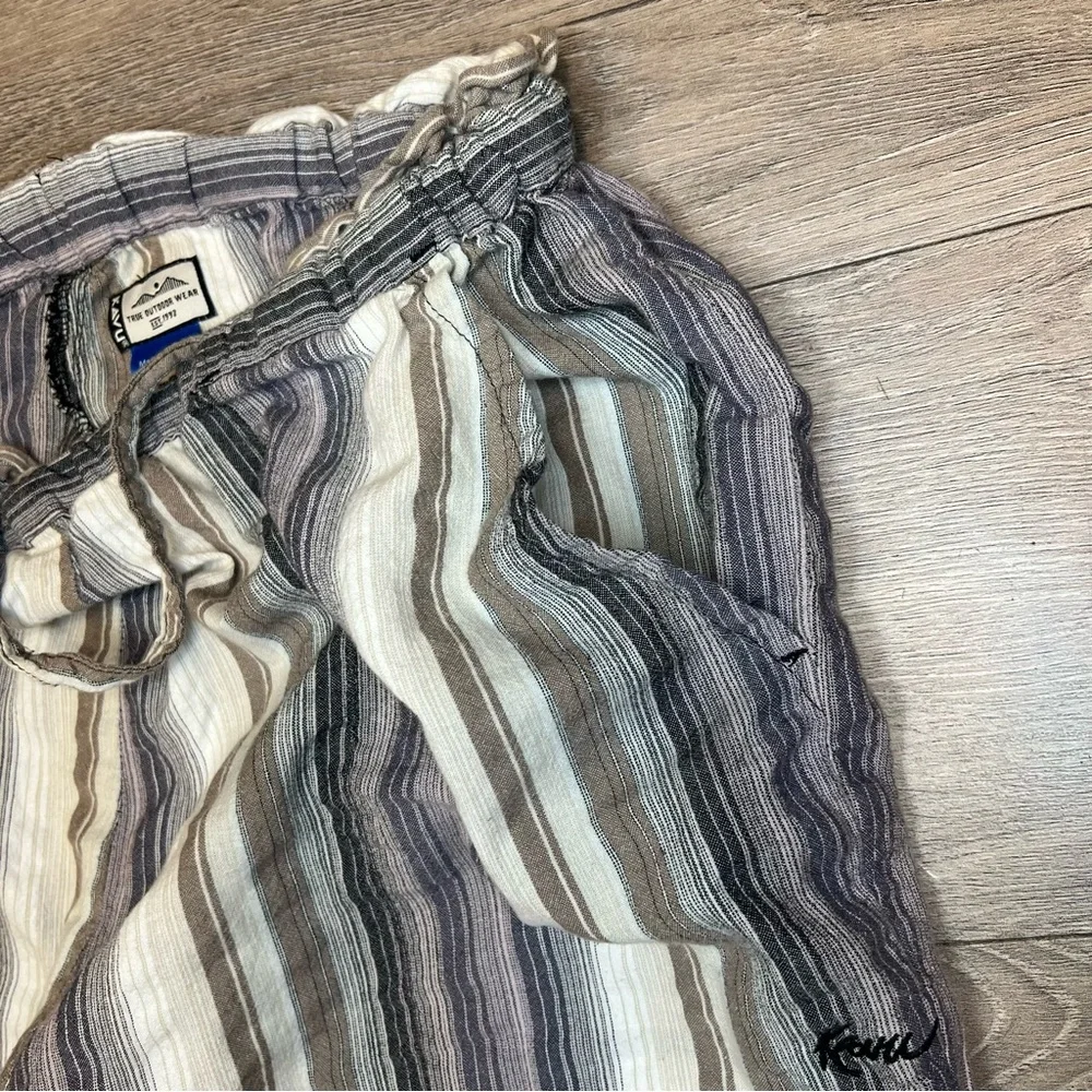 Kavu Tiba Multi Color Striped Ankle Roll Pants Organic Cotton Size Large - Picture 8 of 12